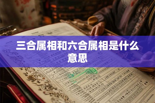 三合属相和六合属相是什么意思
