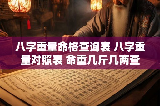 八字重量命格查询表 八字重量对照表 命重几斤几两查询表 八字重量命格查询表 八字重量对照表 命重几斤几两查询表