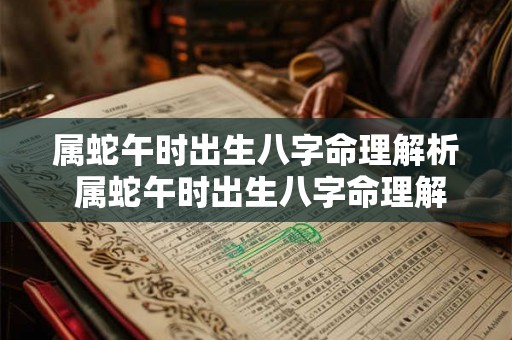属蛇午时出生八字命理解析 属蛇午时出生八字命理解析大全 属蛇午时出生八字命理解析 属蛇午时出生八字命理解析大全