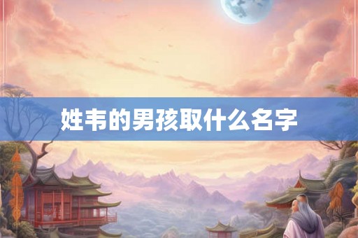 姓韦的男孩取什么名字 姓韦的男孩取什么名字