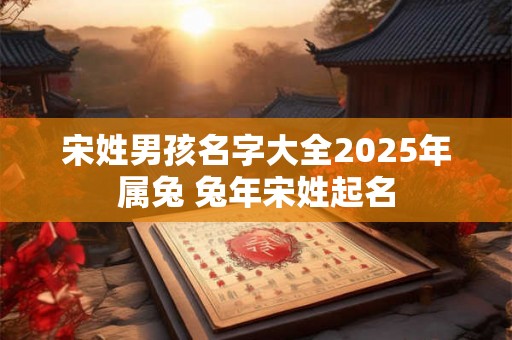 宋姓男孩名字大全2025年属兔 兔年宋姓起名 宋姓男孩名字大全2025年属兔 兔年宋姓起名