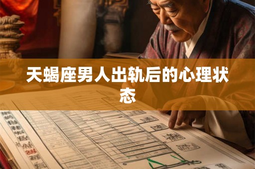 天蝎座男人出轨后的心理状态