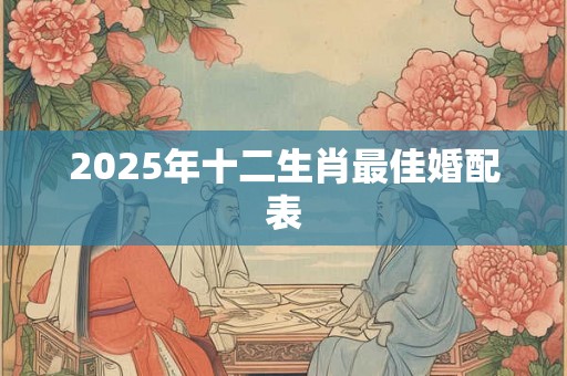 2025年十二生肖最佳婚配表 2025年十二生肖最佳婚配表