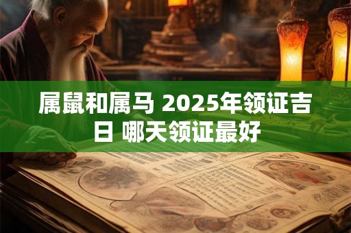 属鼠和属马 2025年领证吉日 哪天领证最好 属鼠和属马 2025年领证吉日 哪天领证最好