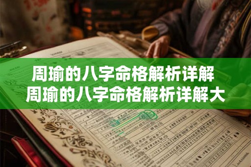 周瑜的八字命格解析详解 周瑜的八字命格解析详解大全 周瑜的八字命格解析详解 周瑜的八字命格解析详解大全