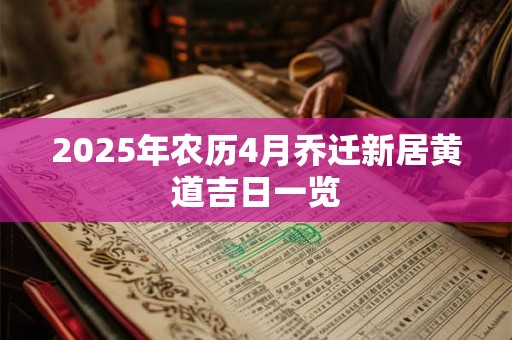 2025年农历4月乔迁新居黄道吉日一览 2025年农历4月乔迁新居黄道吉日一览