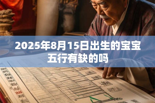 2025年8月15日出生的宝宝五行有缺的吗
