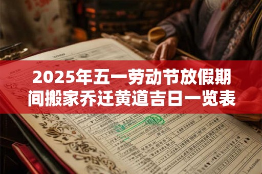 2025年五一劳动节放假期间搬家乔迁黄道吉日一览表 2025年五一劳动节放假期间搬家乔迁黄道吉日一览表