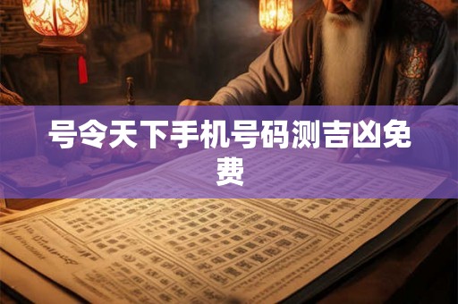 号令天下手机号码测吉凶免费 号令天下手机号码测吉凶免费