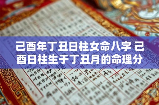 己酉年丁丑日柱女命八字 己酉日柱生于丁丑月的命理分析 己酉年丁丑日柱女命八字 己酉日柱生于丁丑月的命理分析