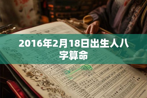 2016年2月18日出生人八字算命 2016年2月18日出生人八字算命