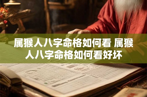 属猴人八字命格如何看 属猴人八字命格如何看好坏