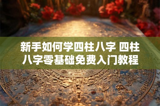 新手如何学四柱八字 四柱八字零基础免费入门教程 新手如何学四柱八字 四柱八字零基础免费入门教程