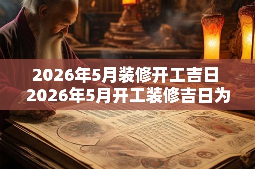 2026年5月装修开工吉日 2026年5月开工装修吉日为何