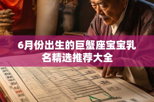 6月份出生的巨蟹座宝宝乳名精选推荐大全 6月份出生的巨蟹座宝宝乳名精选推荐大全