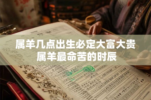 属羊几点出生必定大富大贵 属羊最命苦的时辰 属羊几点出生必定大富大贵 属羊最命苦的时辰