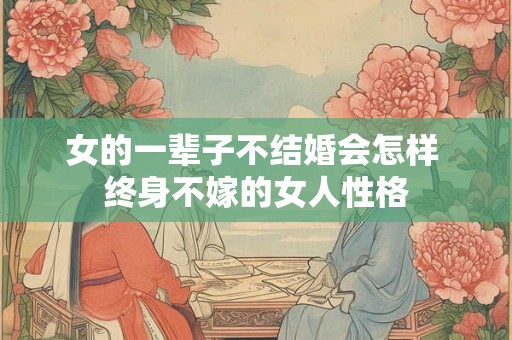 女的一辈子不结婚会怎样 终身不嫁的女人性格