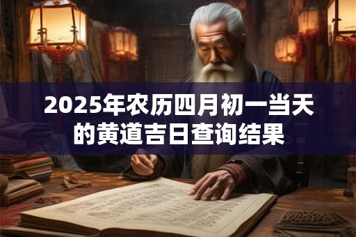 2025年农历四月初一当天的黄道吉日查询结果 2025年农历四月初一当天的黄道吉日查询结果