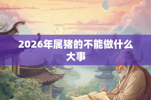2026年属猪的不能做什么大事