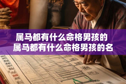 属马都有什么命格男孩的 属马都有什么命格男孩的名字 属马都有什么命格男孩的 属马都有什么命格男孩的名字