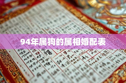 94年属狗的属相婚配表 94年属狗的属相婚配表