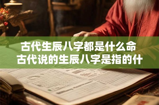 古代生辰八字都是什么命 古代说的生辰八字是指的什么 古代生辰八字都是什么命 古代说的生辰八字是指的什么