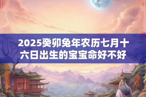 2025癸卯兔年农历七月十六日出生的宝宝命好不好