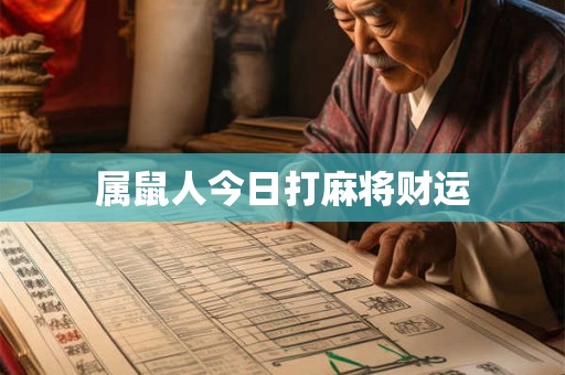 属鼠人今日打麻将财运 属鼠人今日打麻将财运