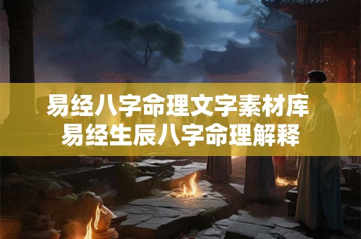 易经八字命理文字素材库 易经生辰八字命理解释 易经八字命理文字素材库 易经生辰八字命理解释