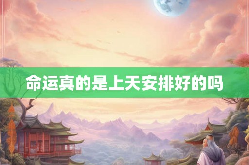 命运真的是上天安排好的吗