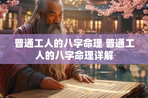 普通工人的八字命理 普通工人的八字命理详解