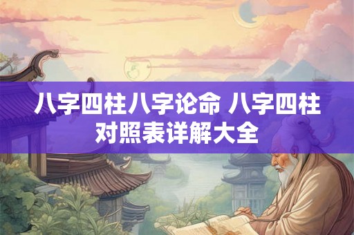 八字四柱八字论命 八字四柱对照表详解大全 八字四柱八字论命 八字四柱对照表详解大全