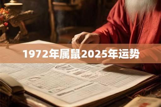 1972年属鼠2025年运势 1972年属鼠2025年运势