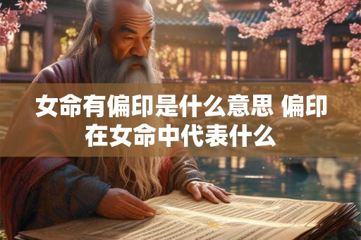 女命有偏印是什么意思 偏印在女命中代表什么