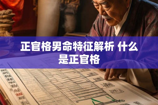 正官格男命特征解析 什么是正官格