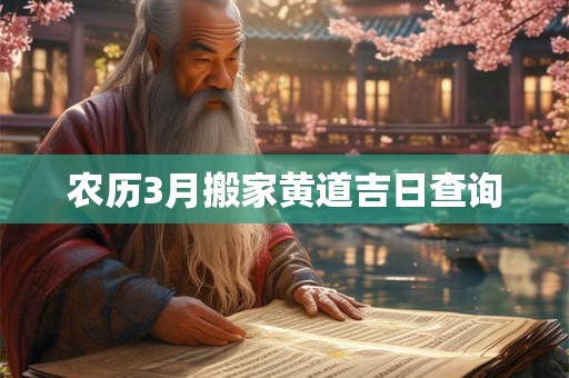 农历3月搬家黄道吉日查询 农历3月搬家黄道吉日查询