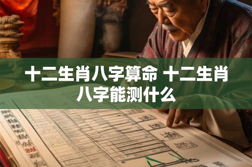 十二生肖八字算命 十二生肖八字能测什么 十二生肖八字算命 十二生肖八字能测什么