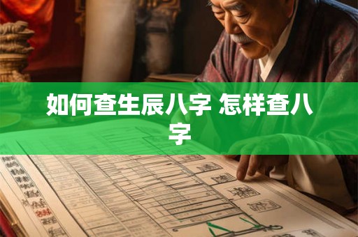 如何查生辰八字 怎样查八字 如何查生辰八字 怎样查八字