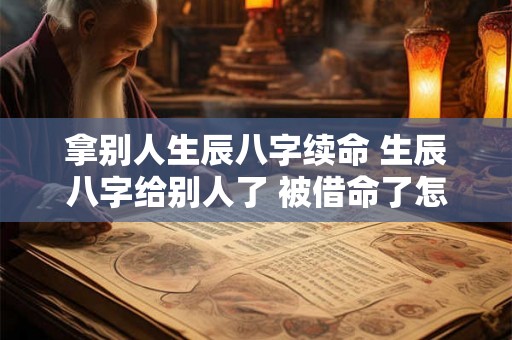拿别人生辰八字续命 生辰八字给别人了 被借命了怎么办 拿别人生辰八字续命 生辰八字给别人了 被借命了怎么办