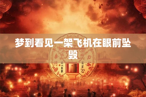 梦到看见一架飞机在眼前坠毁