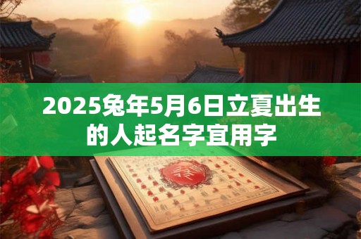 2025兔年5月6日立夏出生的人起名字宜用字