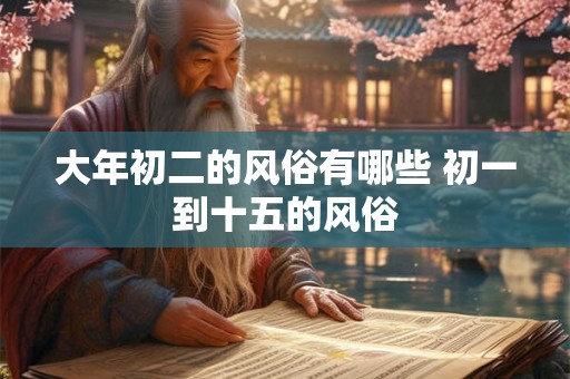大年初二的风俗有哪些 初一到十五的风俗 大年初二的风俗有哪些 初一到十五的风俗