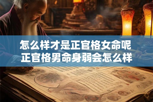 怎么样才是正官格女命呢 正官格男命身弱会怎么样