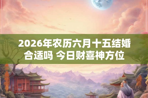 2026年农历六月十五结婚合适吗 今日财喜神方位 2026年农历六月十五结婚合适吗 今日财喜神方位