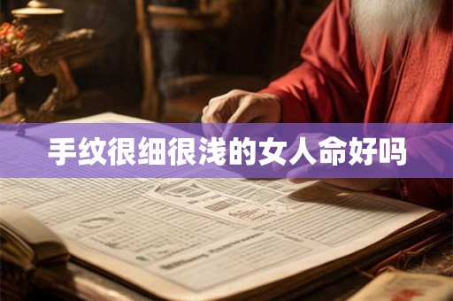 手纹很细很浅的女人命好吗 手纹很细很浅的女人命好吗