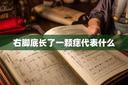 右脚底长了一颗痣代表什么 右脚底长了一颗痣代表什么