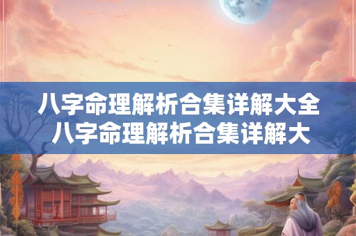 八字命理解析合集详解大全 八字命理解析合集详解大全图片
