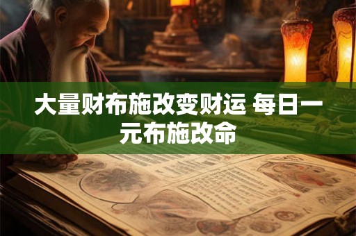 大量财布施改变财运 每日一元布施改命