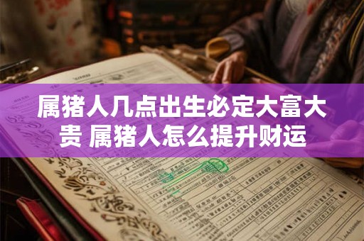 属猪人几点出生必定大富大贵 属猪人怎么提升财运 属猪人几点出生必定大富大贵 属猪人怎么提升财运