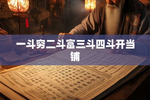 一斗穷二斗富三斗四斗开当铺 一斗穷二斗富三斗四斗开当铺